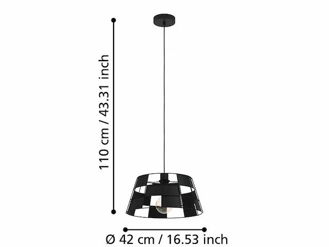 2x hanglamp eglo, pontefract (43892), zwart - afbeelding 4 van  4