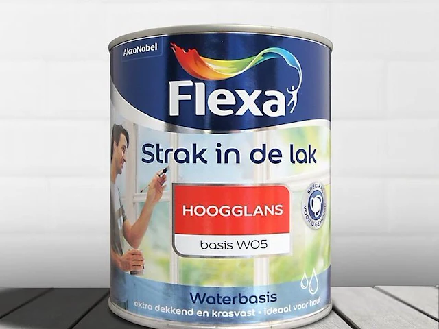 2x lak acryl hoogglans flexa, strak in de lak, wit, 500 ml - afbeelding 2 van  2