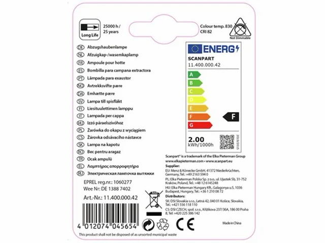 3x afzuigkaplampje led scanpart, e14 20w - afbeelding 3 van  3