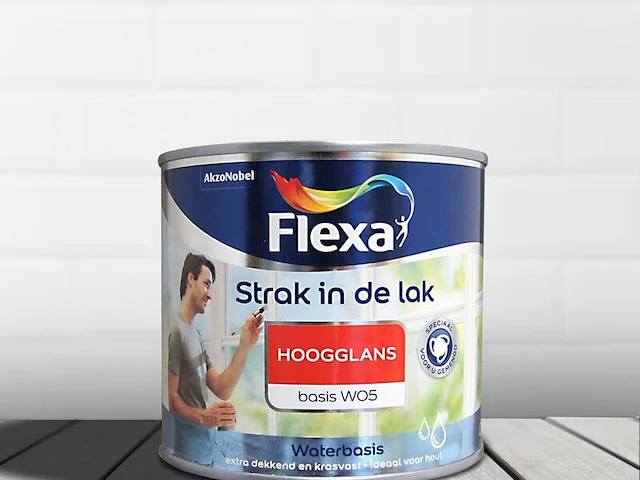 3x hoogglans lak 500 ml flexa, strak in de lak, basis w05 - afbeelding 1 van  2