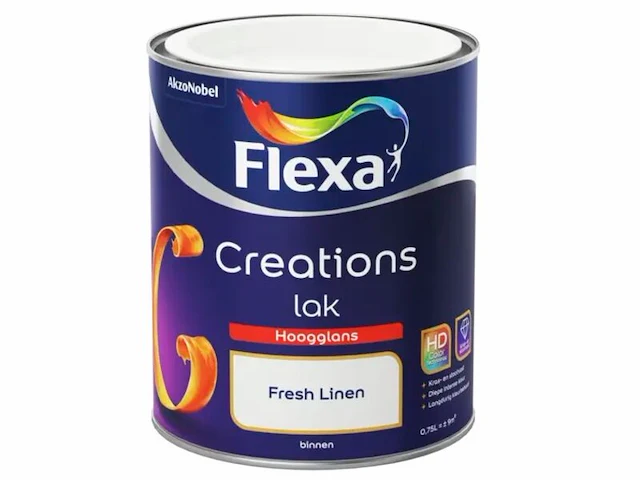 3x lak hoogglans flexa, creations, fresh linen, 750 ml - afbeelding 2 van  2