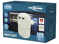 3x usb lader + nachtlampje met schemersensor ansmann, nl15ac + 2usb