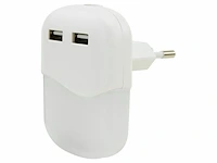 3x usb lader + nachtlampje met schemersensor ansmann, nl15ac + 2usb - afbeelding 2 van  2