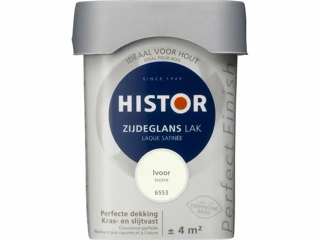 4x lak zijdeglans histor, perfect finish, ivoor, 250 ml - afbeelding 2 van  2