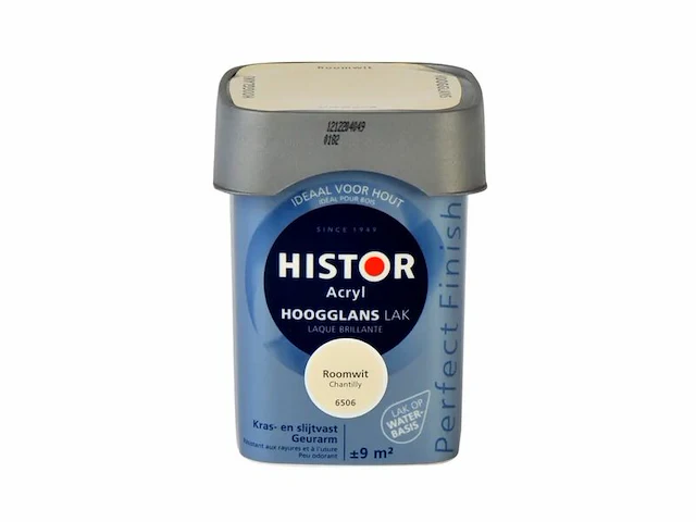 5x lak hoogglans histor, perfect finish, roomwit, 750 ml - afbeelding 2 van  2