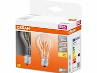 5x led lamp e27 filament 4w - 2 stuks osram, classic a 40, helder