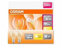 5x led lamp e27 filament 4w - 2 stuks osram, classic a 40, helder - afbeelding 2 van  2