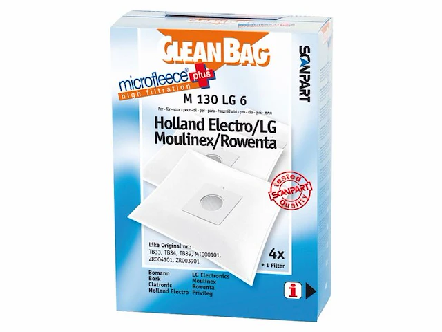7x stofzuigerzakken - 4 stuks cleanbag, m130 lg6 - afbeelding 1 van  2