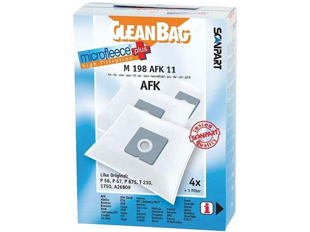 7x stofzuigerzakken scanpart, m198afk11, 4 stuks per doos - afbeelding 1 van  2