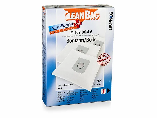 8x stofzuigerzakken voor bestron - 4 stuks cleanbag, microfleece+ - afbeelding 1 van  2
