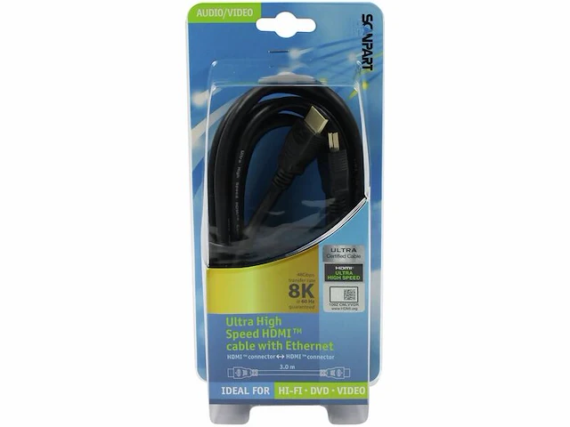 Ca. 13x hdmi kabel 3 meter - 8k@60hz scanpart, zwart - afbeelding 1 van  2