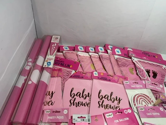 Ca. 45x baby shower meisje versiering - afbeelding 2 van  7