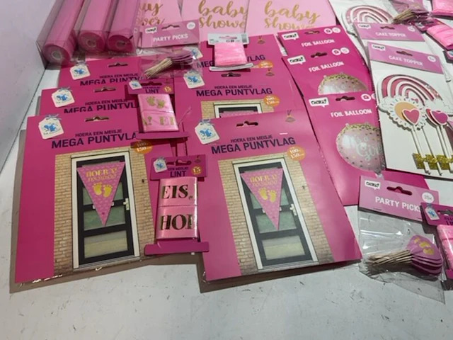 Ca. 45x baby shower meisje versiering - afbeelding 6 van  7