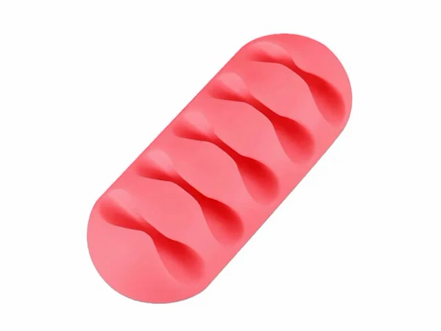 Ca. 600x kabelclip houder siliconen reckba, rood/roze - afbeelding 1 van  3