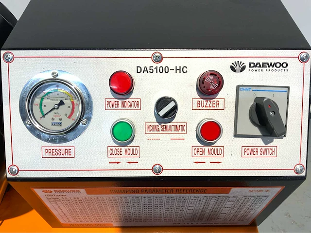 Daewoo da5100-hc - hydraulische slangen pers - krimpbereik: 15-63mm - 3000w - afbeelding 13 van  16