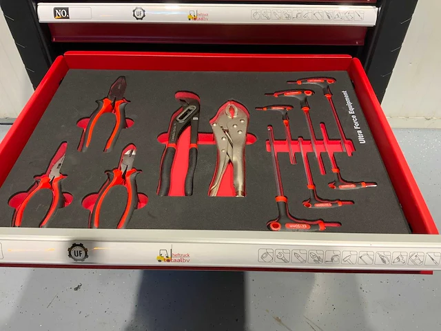 Gereedschapswagen 7 laden, gevuld en gereedschapskoffer 86 pcs - ultra force equipment - afbeelding 5 van  32