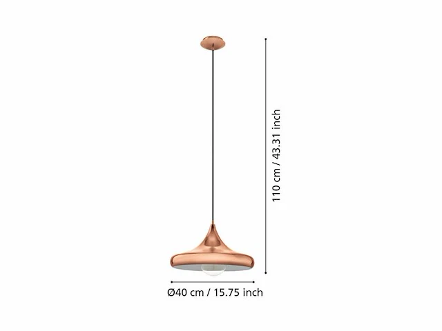 Hanglamp ø400mm eglo, coretto 2, koperkleurig - afbeelding 3 van  3