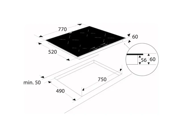 Inbouw inductiekookplaat etna, ki577zt, zwart - afbeelding 4 van  4