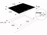 Inbouw inductiekookplaat etna, ki577zt, zwart - afbeelding 4 van  4