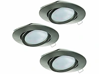 Inbouwspot led ø80mm set van 3 eglo, tedo, nikkel-mat