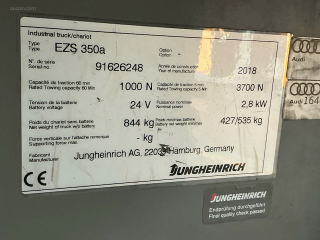 Jungheinrich ezs-350-a-ftf elektrische trekker - afbeelding 11 van  12