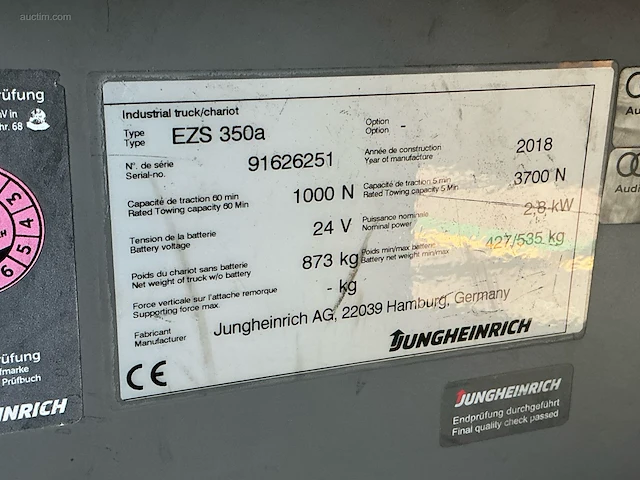 Jungheinrich ezs-350-a-ftf elektrische trekker - afbeelding 3 van  11