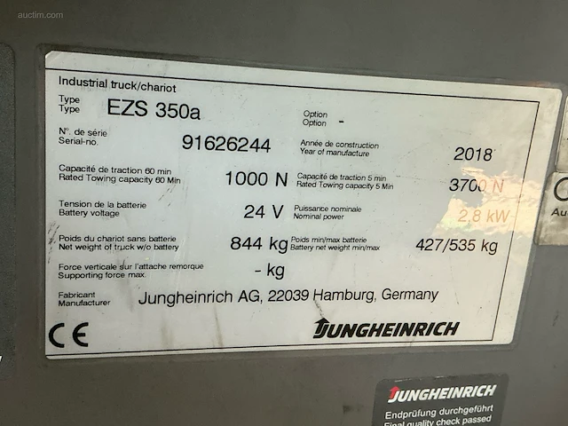 Jungheinrich ezs-350-a-ftf elektrische trekker - afbeelding 2 van  14