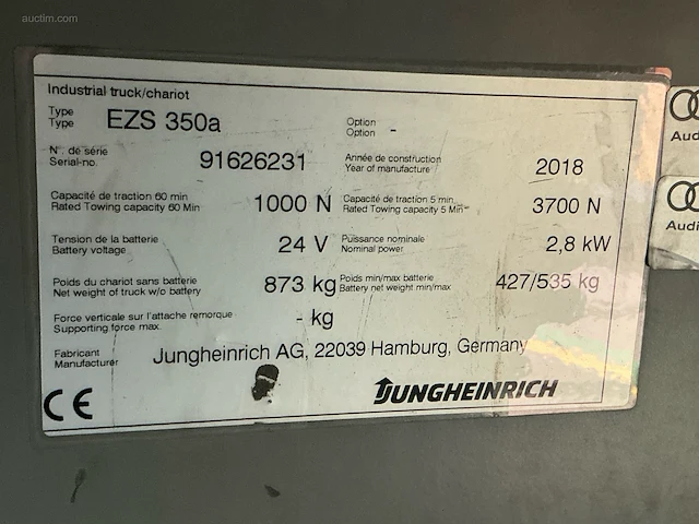 Jungheinrich ezs-350-a-ftf elektrische trekker - afbeelding 11 van  12