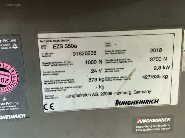 Jungheinrich ezs-350-a-ftf elektrische trekker - afbeelding 2 van  14