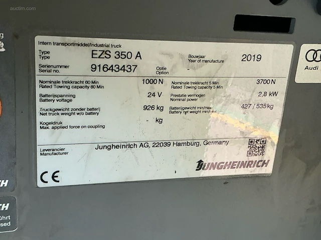 Jungheinrich ezs-350-a-ftf elektrische trekker - afbeelding 13 van  13