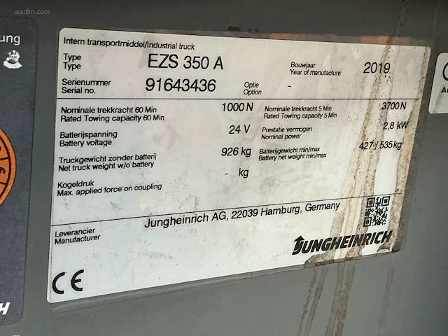 Jungheinrich ezs-350-a-ftf elektrische trekker - afbeelding 3 van  14