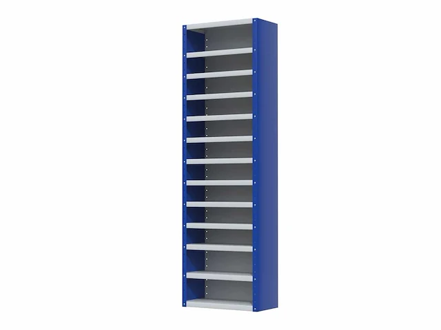Povag omp-326.01 legbordkast - 12 legborden - 1980x600x300mm zwart/grijs - afbeelding 6 van  6