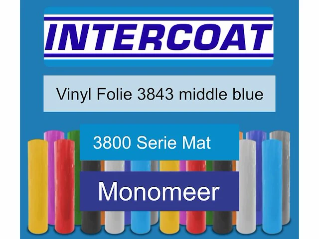 Snijfolie 50m x 61cm intercoat, 3800 serie mat, 3843 middle blue - afbeelding 1 van  2