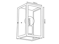 Wandlamp 28 cm eglo, charterhouse, zwart - afbeelding 3 van  3